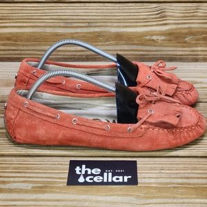 Sam Edelman Womens 10 Loafers Moccasins Flats Coral Suede Leather Shoes